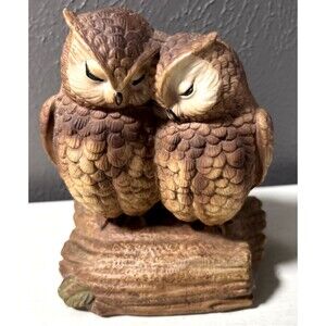 Vintage Gorham Ceramic Owl Figurine Wind Up Musical Music Box